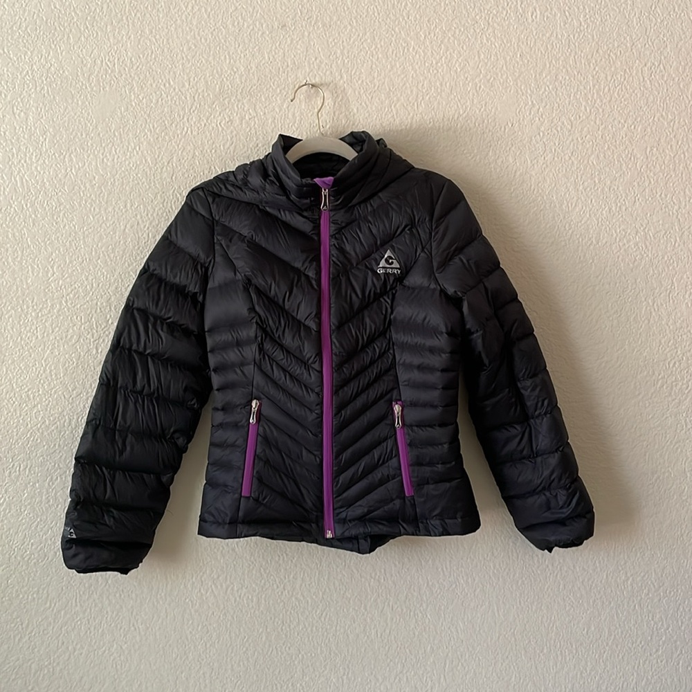 Gerry Lightweight Puffer Jacket Fitted Zip Up Hoodie Indie Retro - Picture 1 of 16